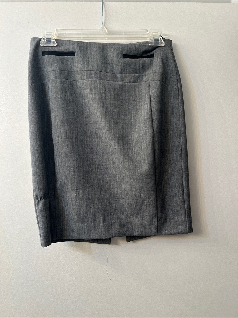Express Charcoal Gray Pencil Skirt with Decorative Welt Details
